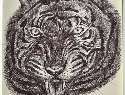 Ballpen Tiger 🐅 animal ballpen design drawing illustration moleskine parkerpen sketch tiger