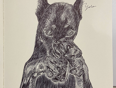 Ballpen Dog 🐩 ballpen ballpointpen design dog drawing illustration moleskine sketch