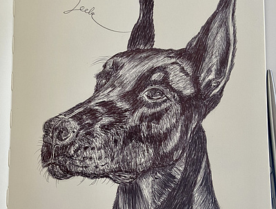 Ballpen Dog 🐩 animal ballpen ballpointpen blackandwhite design dog drawing illustration sketch