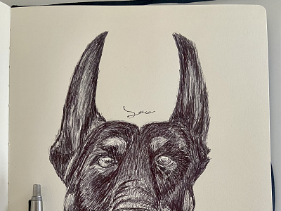 Ballpen Dog 🐩 animal ballpen ballpointpen design dog drawing illustration sketch