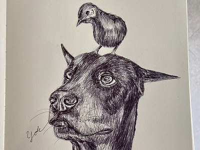 Ballpen Dog 🐩 ballpen ballpointpen design dog drawing illustration moleskine parkerpen sketch