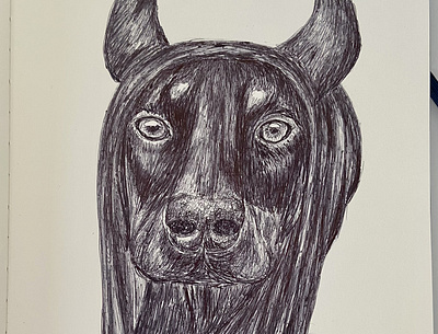 Ballpen Dog 🐩 ballpen ballpointpen design dog drawing illustration sketch