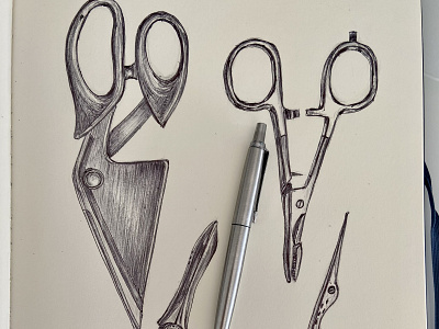 Ballpen Scissors ✂️ ballpen blackandwhite design drawing illustration scissors sketch