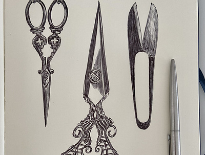 Ballpen Scissors ✂️ ballpen design drawing illustration scissors sketch