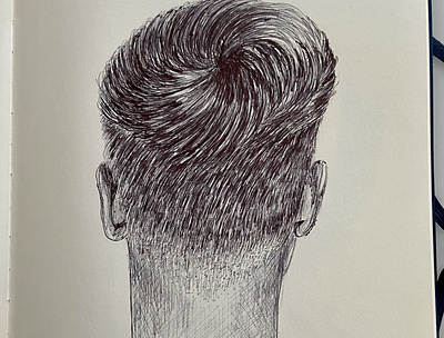 Ballpen Hair Style 💇🏻‍♀️ ballpen design drawing hair hairstyle illustration mens sketch