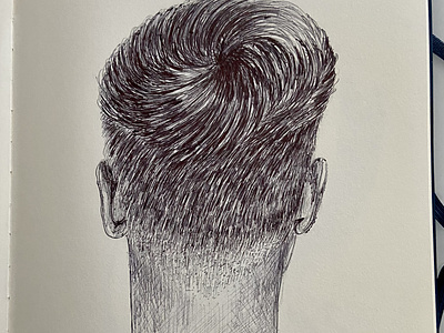 Ballpen Hair Style 💇🏻‍♀️ ballpen design drawing hair hairstyle illustration mens sketch