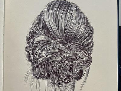 Ballpen Hair Style 💇🏻‍♀️ ballpen design drawing haircut hairstyle illustration sketch