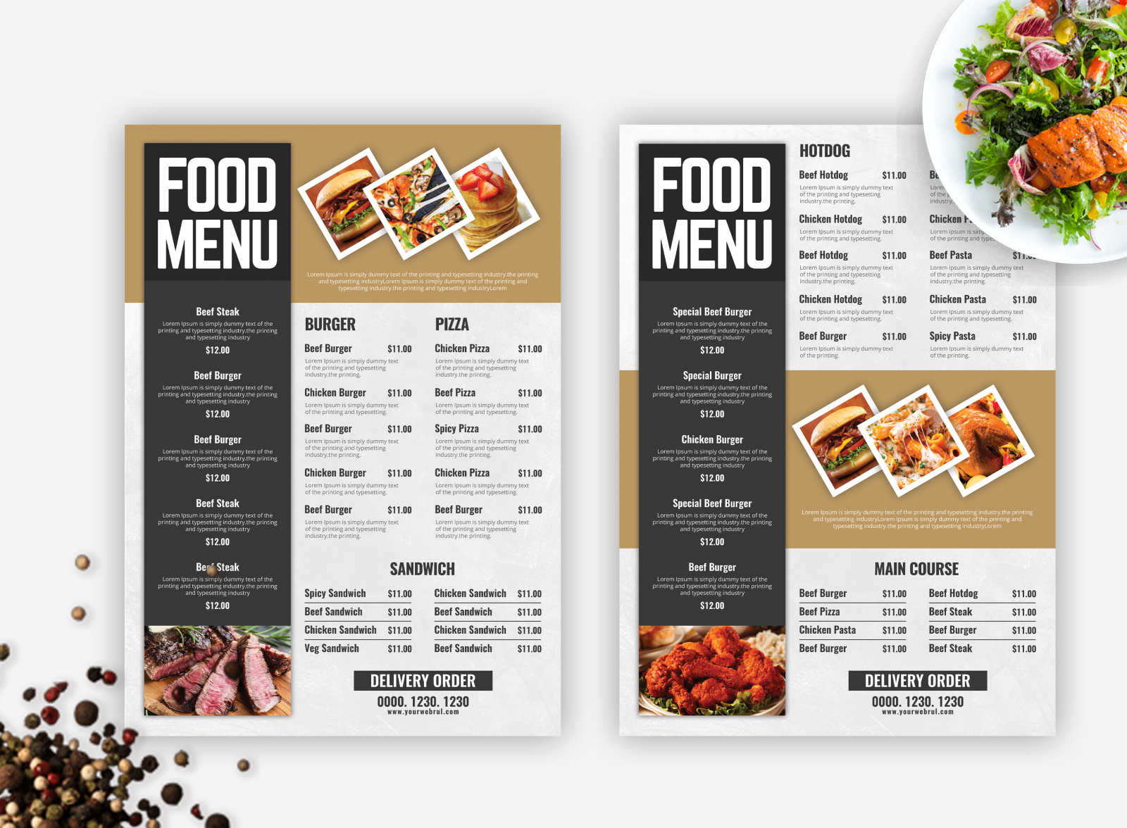 Restaurant Menu Template by Dipanjon Mondal on Dribbble