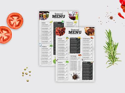 Restaurant Menu branding cafe menu design food menu design food menu template foodmenu graphic design menu design photoshop print restaurant menu typography vector white menu