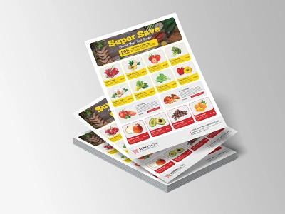 Supermarket Flyer branding design discount flyer food flyer graphic design grocery photoshop print promotional flyer sales flyer spermarket supermarket flyer