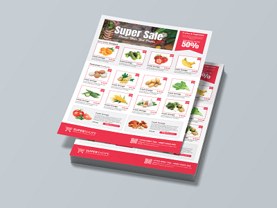 Supermarket Flyer ads banner branding design flyer graphic design grocery illustrator photoshop print print design sales flyer supermarket supermarket flyer supermarket flyer template template