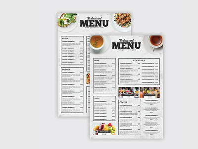 Restaurant Menu branding cafe menu design fast food fast food menu food menu food menu template graphic design menu design menu template photoshop print print design restaurant menu