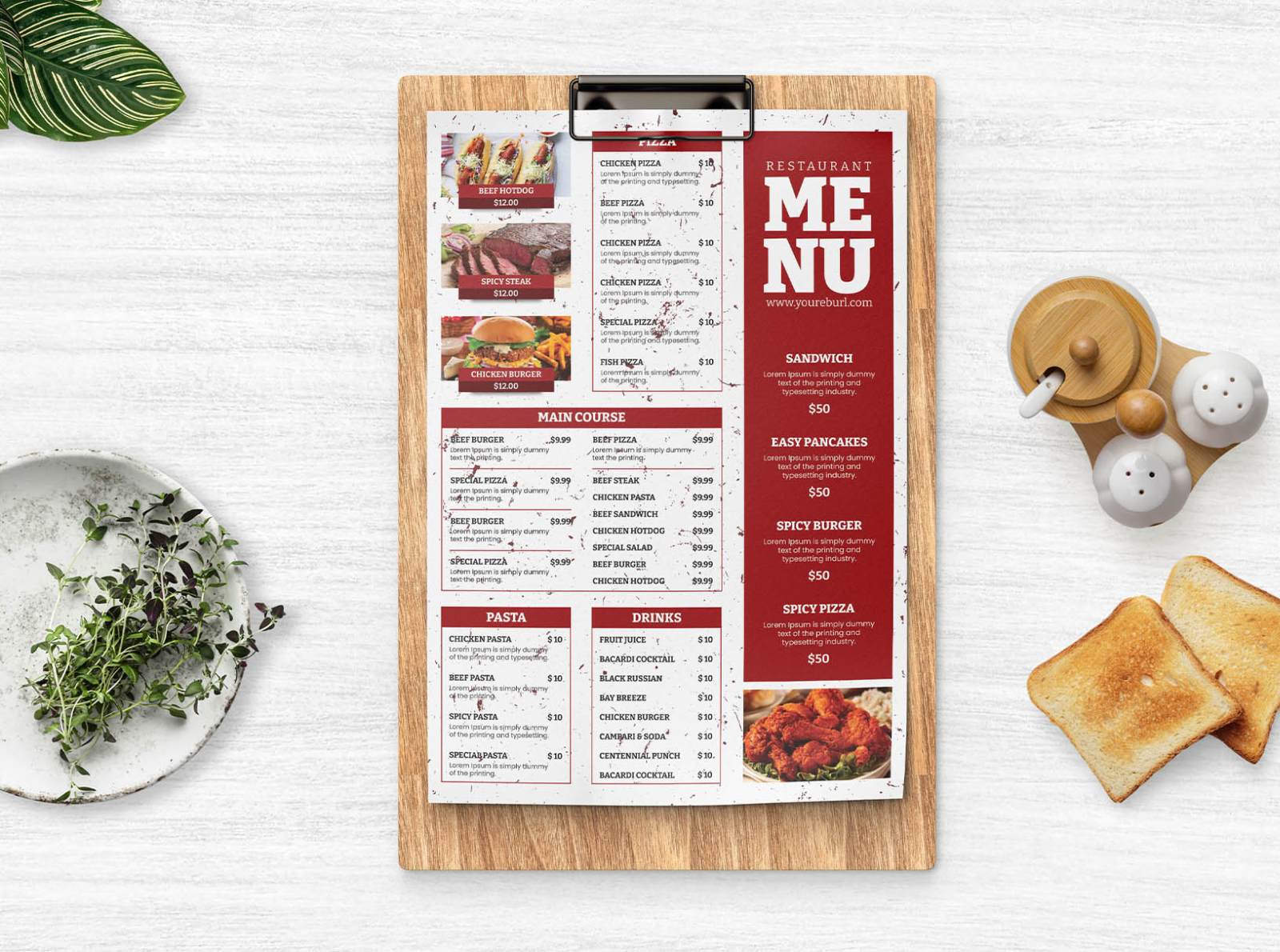 Food Menu Template by Dipanjon Mondal on Dribbble