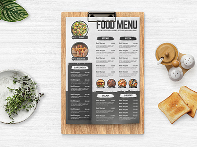 Food Menu Template white menu