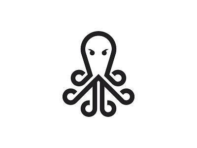 Octopus logo circle golden line logo octopus ratio shape