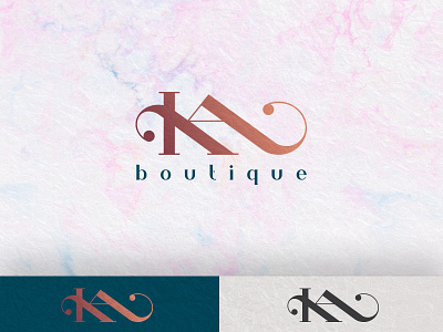 K&A Boutique ka logo mark minimalistic modern monogram perfume symbol trademark