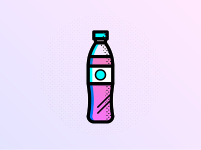 Mysterious Drink in a Bottle icon neon vaporwave