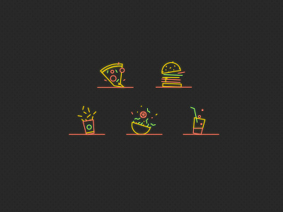 Food Icons burger drinks food fries icon menu pizza restaurant salad