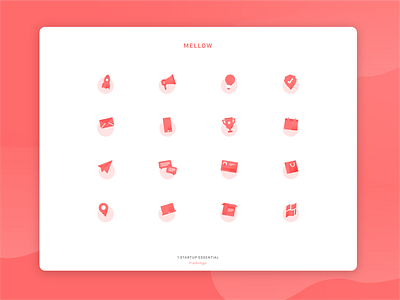 Mellow - Free Icon Pack calender clean conversation cup envelope gradient gradient icon icon iconpack illustration light bulb location loudspeaker minimal pastel phone red rocket startup ui