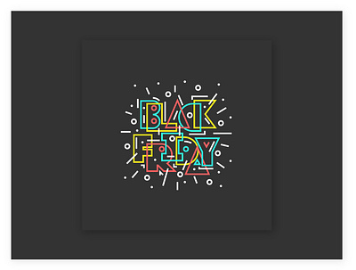 Black Friday Type black blackfriday clean colorful dark mode geometric stroke type type art typography vector vivid