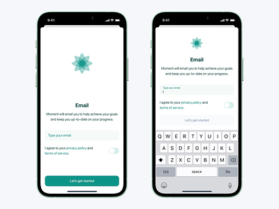 Moment: Email / Active State active state app app design clean design input input field interface ios ios app design mobile moment onboarding onboarding screens onboarding ui product design ui uidesign ux uxdesign