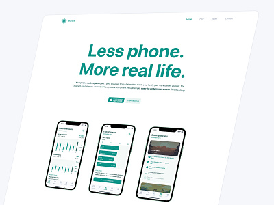 Moment: Landing Page app design branding clean design graphic design inspiration landing landing page logo modern moment screen time teal ui ux web website