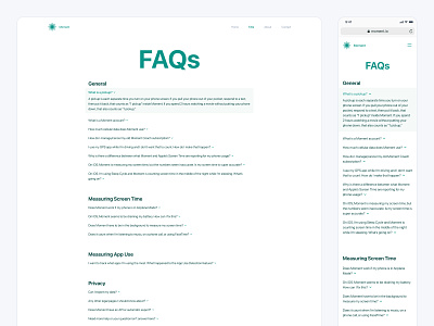 Moment: FAQ Page