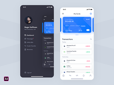 Menu and Dashboard 🏦 animation app branding clean dailyui design flat icon illustration illustrator inspiration lettering logo minimal type typography ui ux web website