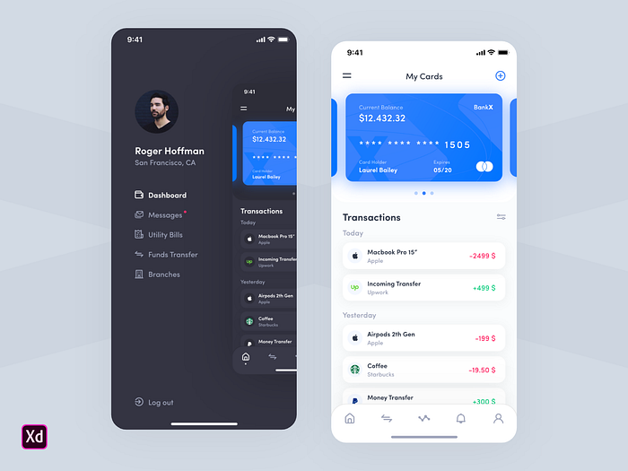 Menu and Dashboard 🏦 by Nicat Manafov on Dribbble