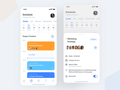 Meeting: Calendar / Event Details animation app branding clean dailyui flat illustration inspiration ios ios13 meeting meetup minimal modern typography ui ux visual design web website