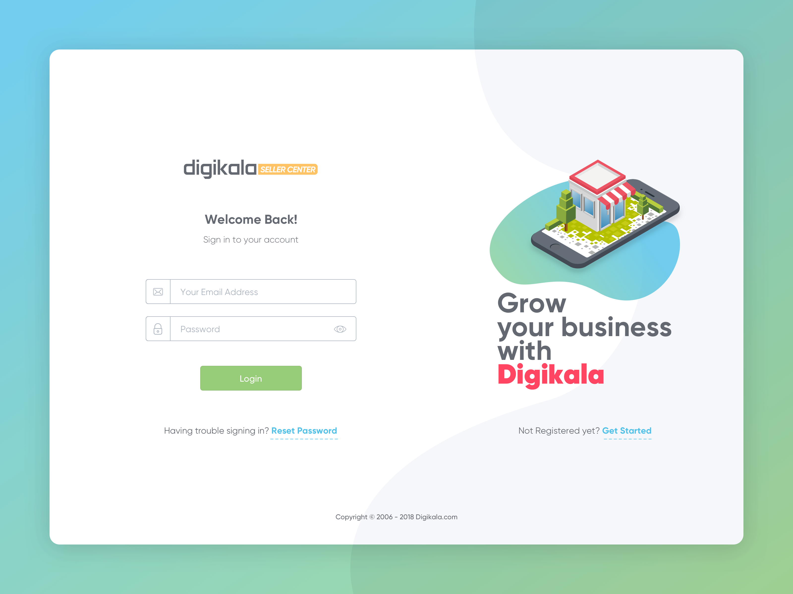 Dribbble digikala_seller_center_login_page.png by Mohammad Ghaderi