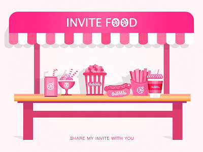 Invite Food design dribble food for illustrious invite