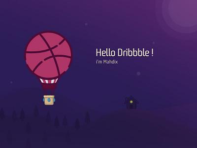 Hi Dribbble ! ballon first hidribbble