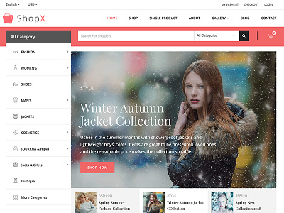 ShopX – Free Bootstrap eCommerce Template