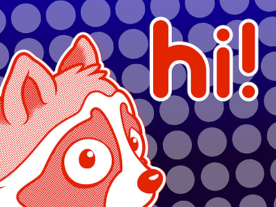 Hello adobe character greeting illustrator raccoon vector