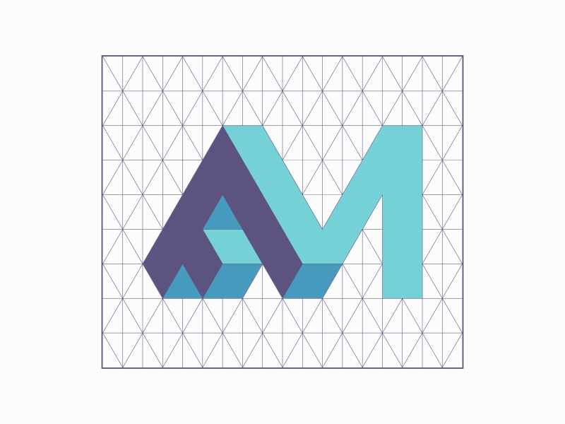 Fulvio Mangione Monogram Logo 2d 3d brand construction design flat grid identity isometric logo monogram
