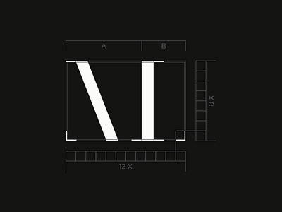 ML Logo Grid brand branding concept construction design elegant grid identity inspiration logo typography