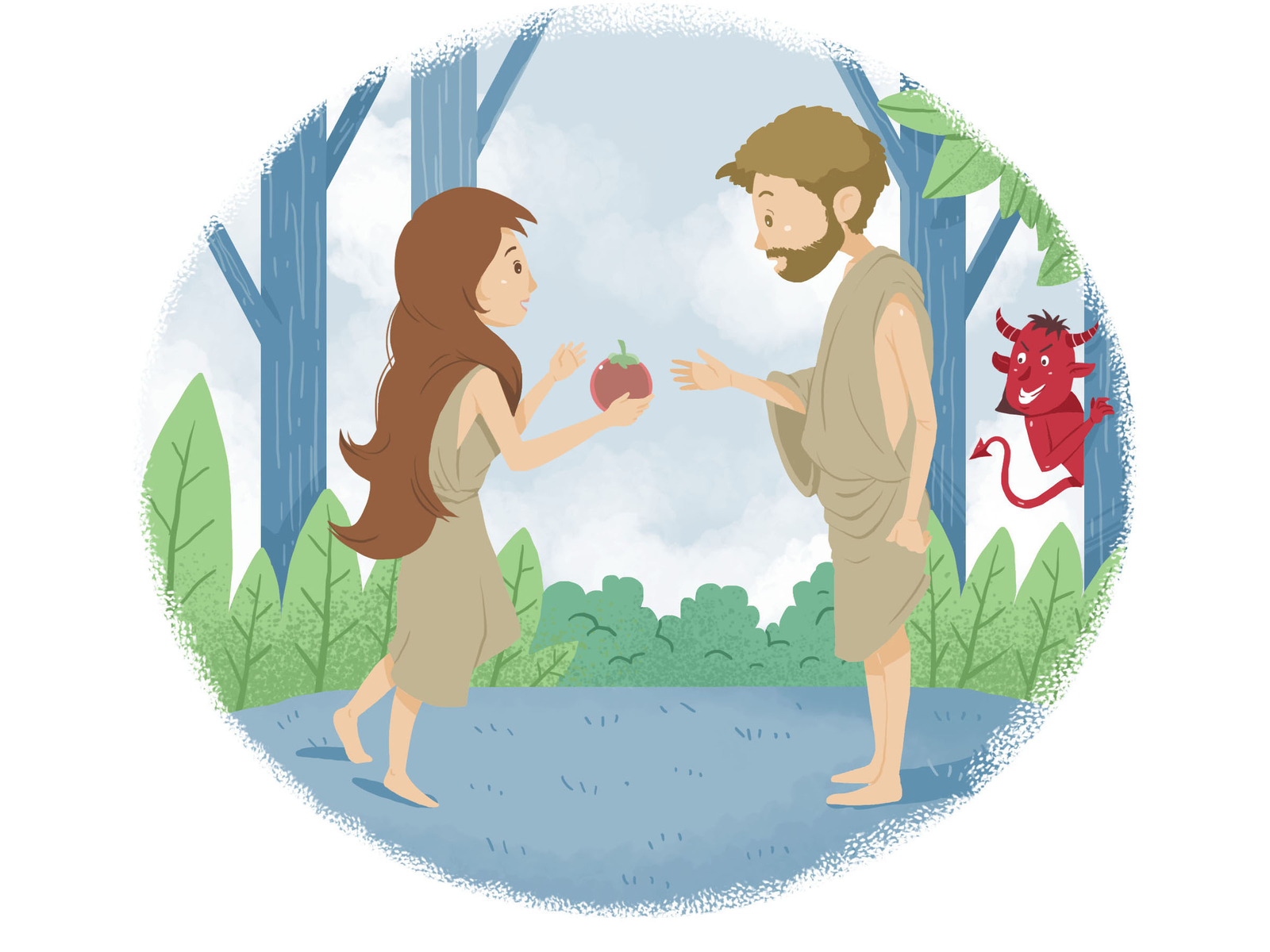 Eve & Adam illustration by Rawtwo Studio on Dribbble