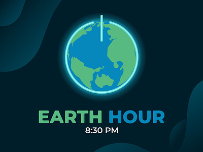 Earth Hour Day! awareness concept day designs earth environment hour icon illustration landing page power web