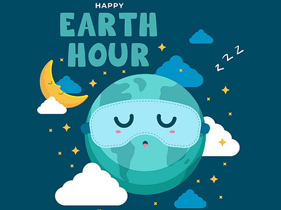Earth Hour Illustration Concept campaign cartoon concept day earth earth hour eco friendly environment illustration