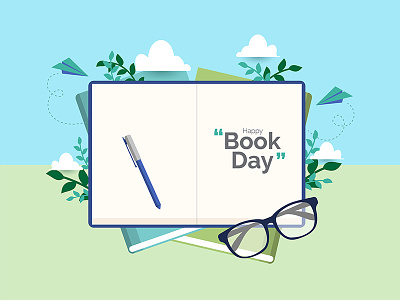 Happy Book Day Illustration Concept book bookstore concept day designs education flat library literacy reading vector