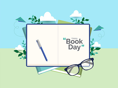 Happy Book Day Illustration Concept