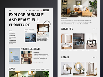 Furniture Landing Page design furniture furniture store interior landing page online store product shop table ui web web design website