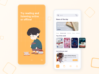 Ebook Mobile App - Reading App app audiobook book app books bookshop boy ebook illustration library mobile mobile app ui web