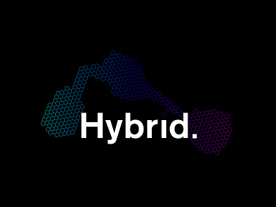 Hybrid logo gradient graphic design logo typography