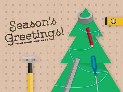 Greetings from a Bunch of Tools building construction holiday illustration social media tools