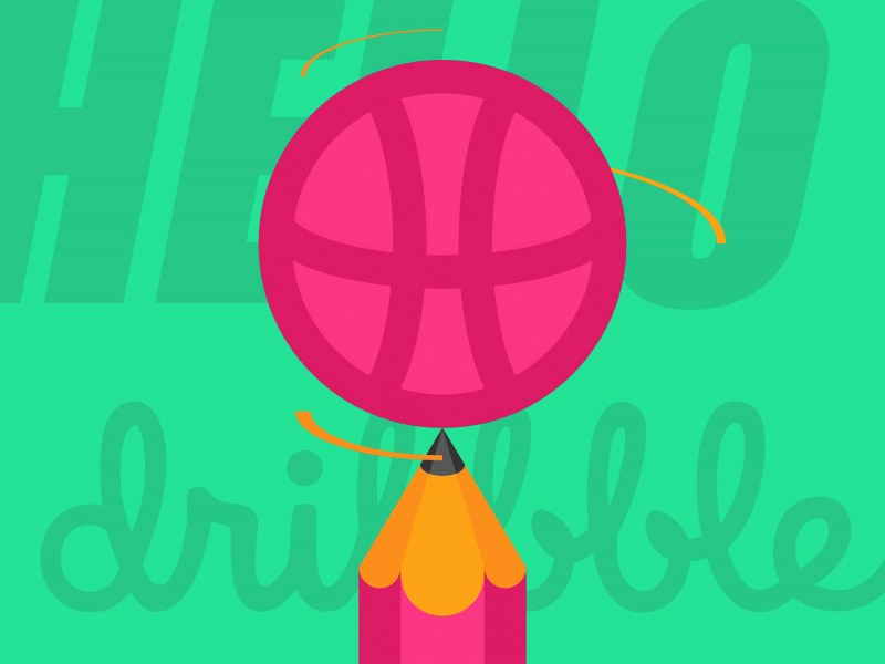 HELLO dribbble 2d after effects animation debut design dribbble first shot hello illustration vector