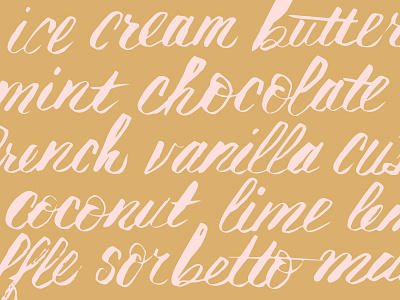 Gelato Ice Cream - Brush Lettering