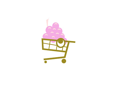 Grocery Shopping Cart Icon - Illustration