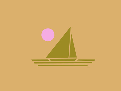Summer Sailboat - Sailing Icon - Illustration